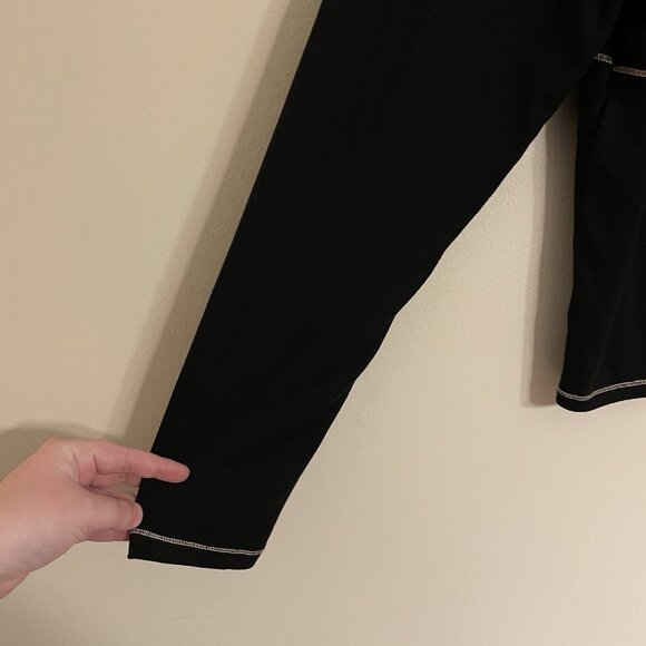 Old Navy Women XXL Black Ribbed Go-Dry Long Sleeve UltraLite Mock-Neck Top NWT - Picture 4 of 11